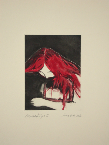 Monotipo13: Sin título de Munch - 2016 - Plancha16x12cm - Papel 250gr. Canson Guarro - VENDIDO